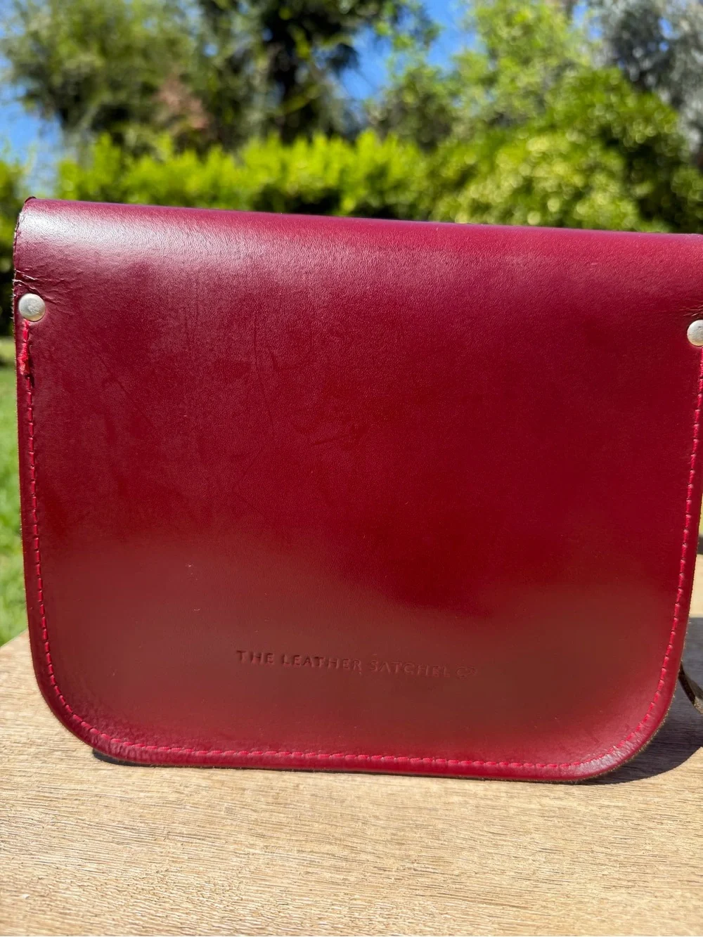 The Leather Satchel Co British Made Burgundy Leather Crossbody Satchel